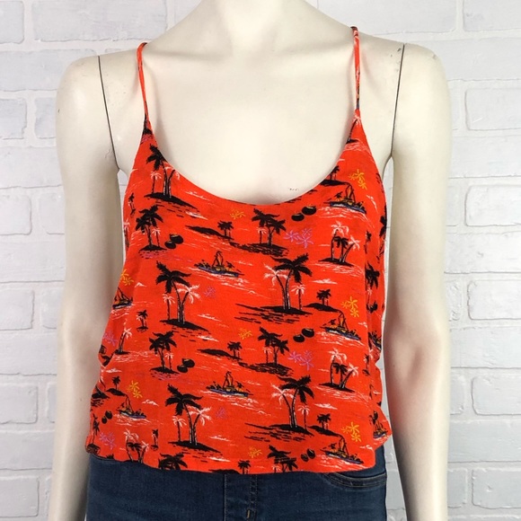 Topshop island print crop tank top, NWT - Picture 3 of 8